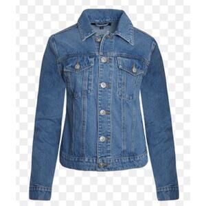 NWT Hudson Signature Jean Trucker Jacket •Women 1x• Plus Size Blue Denim $215